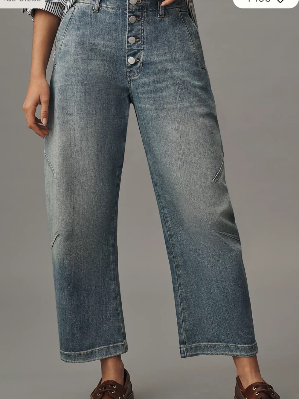 NWOT! The Arin Mid-Rise Button-Front Barrel Pant by Pilcro - 18w - Picture 2 of 6